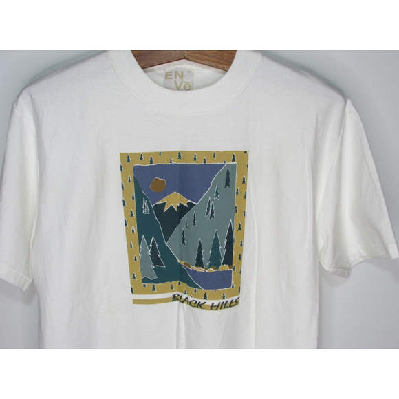 Vintage 90's Enve Wear Black Hills Ribbed Single Stitch Shirt Sz Medium - Picture 2 of 5